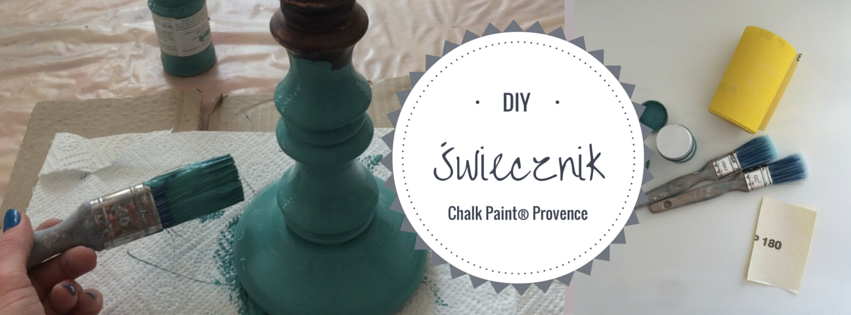 Świecznik malowany Chalk Paint Provence oraz biały wosk DIY